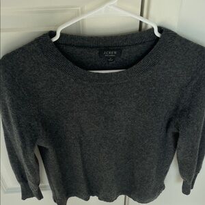 J. Crew Cashmere Charcoal Crew Neck Sweater